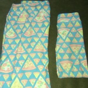 Vintage LuLaRoe Mommy & Me Pizza Leggings